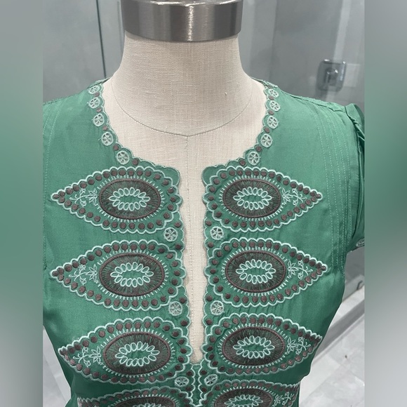 BCBGMAXAZRIA GREEN SILK TOP SIZE SMALL - Picture 6 of 16
